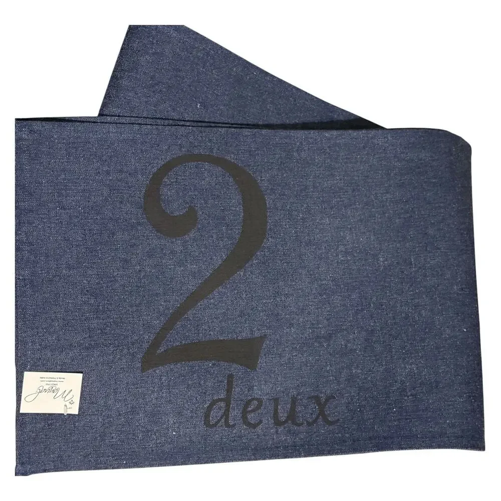 Country French Table Runner Deux 2 Farmhouse Denim Cotton Made in USA 72